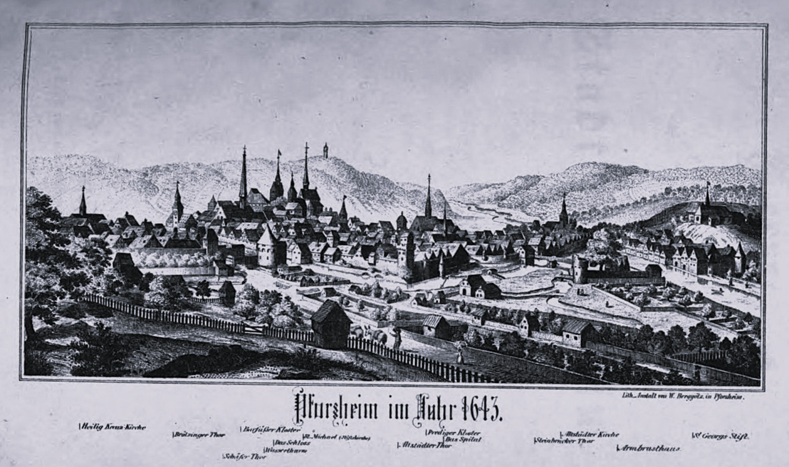 Historische Darstellung von Pforzheim